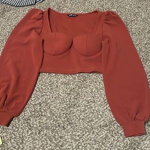 Rust Orange Crop Top